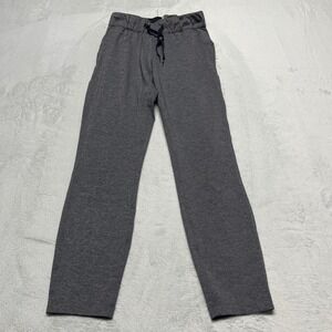 Lululemon On The Fly Pant Women 2 Gray Heathered Drawstring Tapered‎